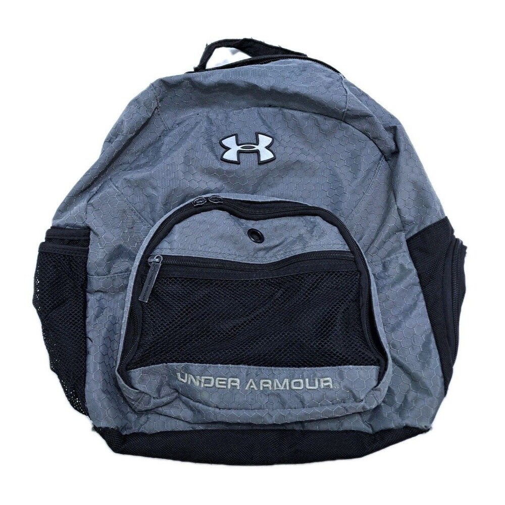 Under Armour Storm Hustle Backpack Gray Black Gym School Travel